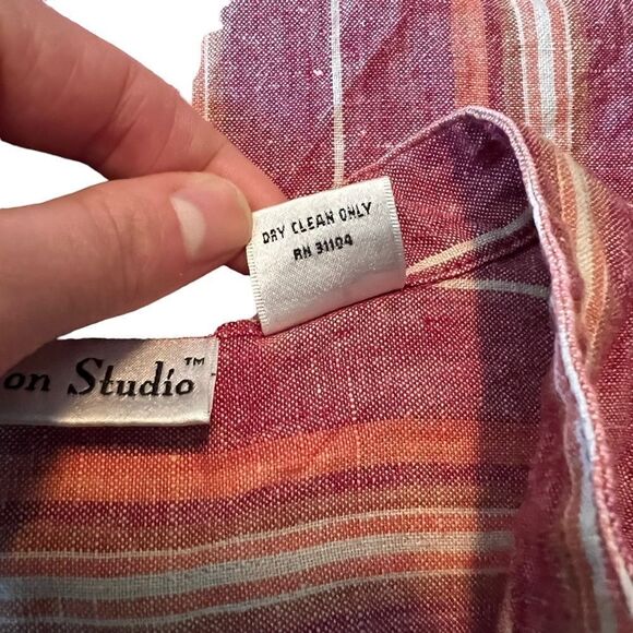 Madison Studio 100% linen striped button down shirt - Picture 4 of 8